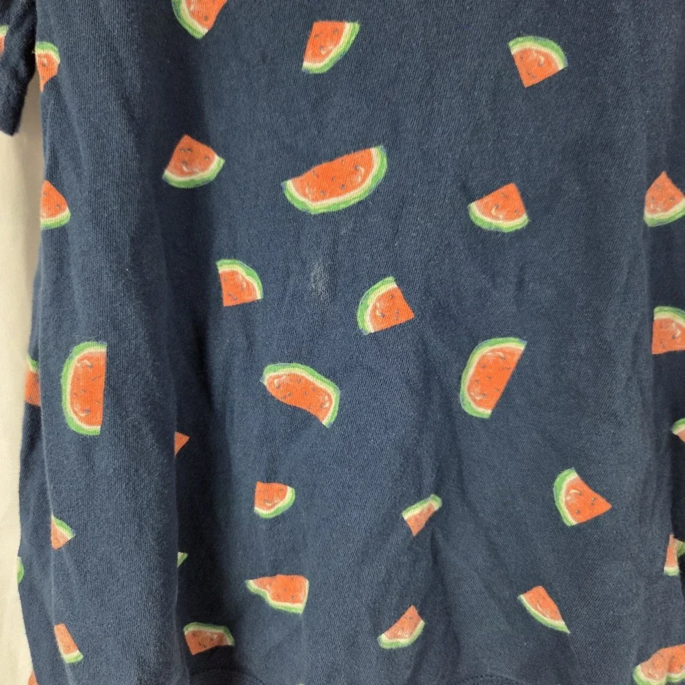Old Navy Boys Size Large Short Sleeve  Graphic All Over Watermelon Print Blue